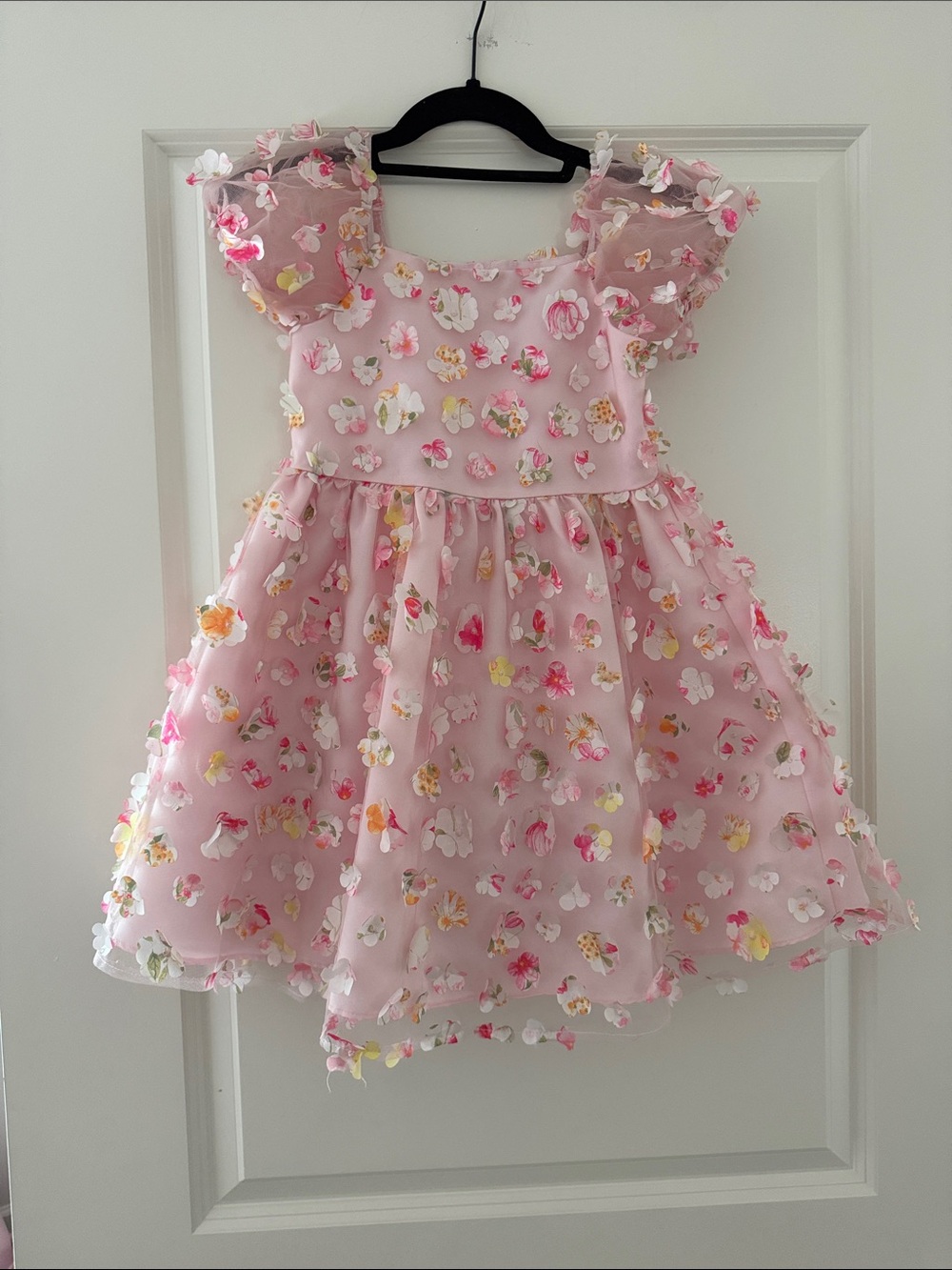Rare Editions Pink Floral 3D Petal Party Dress